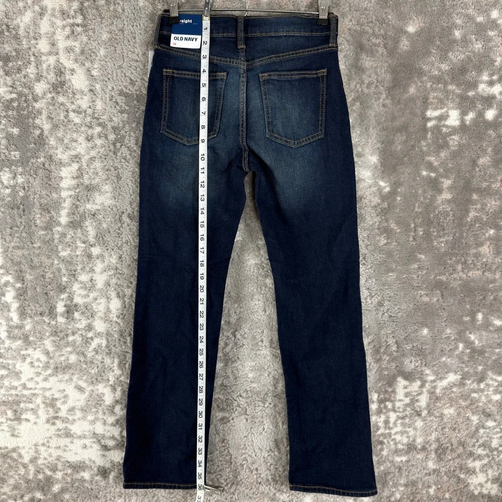 New Old Navy Size 12 Built-In Flex Straight Leg Denim Jeans Blue Kids